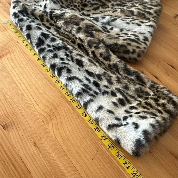 Express Coat Women S Y2K Vintage Leopard Faux Fur Jacket Glam Chic Statement - Picture 9 of 12